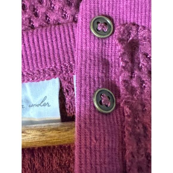 Out From Under Mel Cozy Pieced Henley Top Purple Relaxed Small - Picture 8 of 8